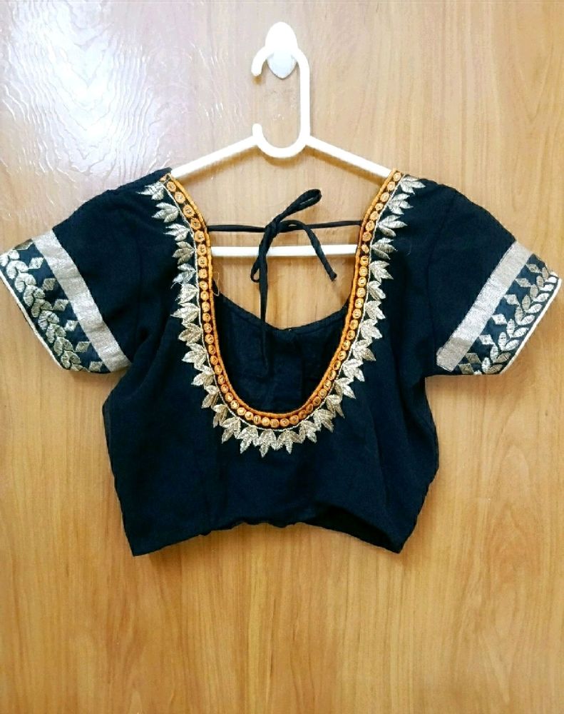 Embroidered Black Blouse