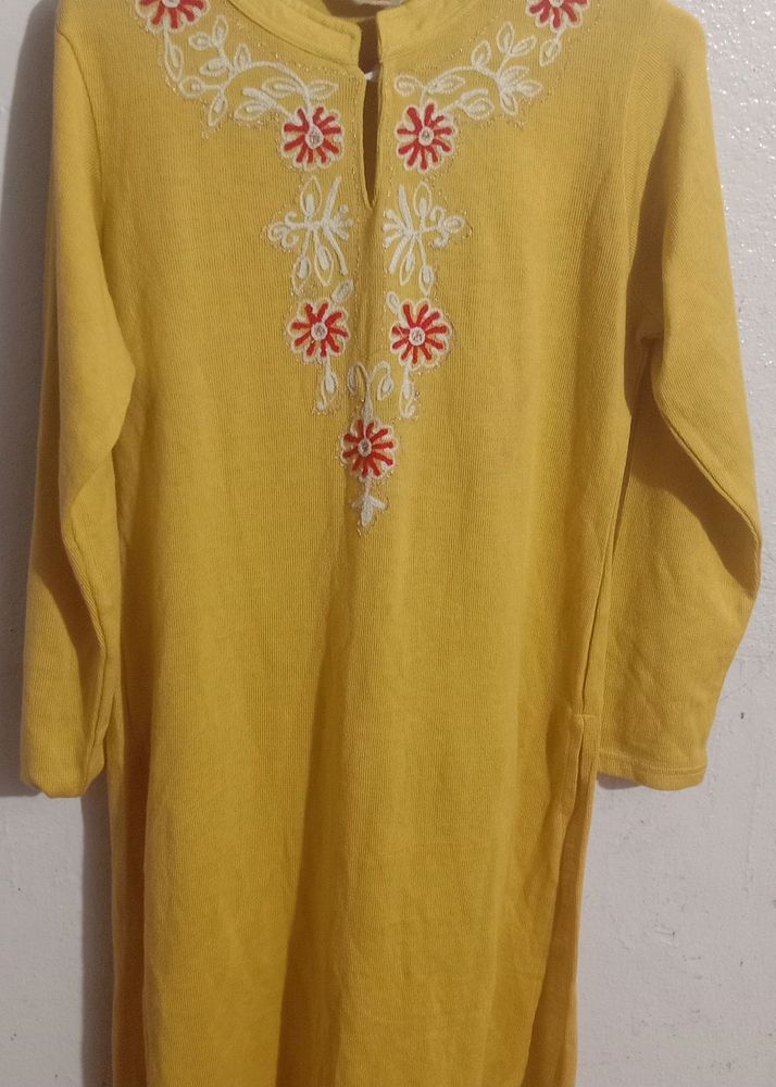 Branded Embroidered Winter Kurta