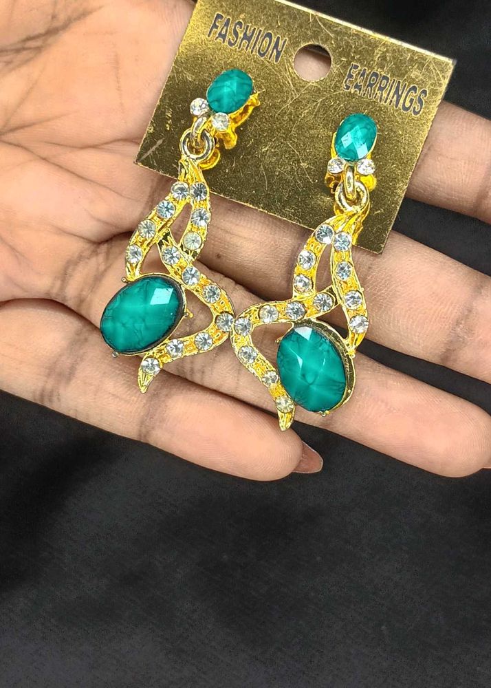 Blue Gem Earrings