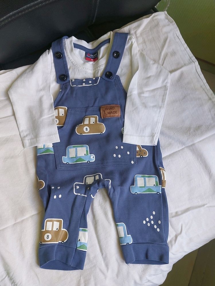 Navy Blue Fashion Dungree For Baby Boy