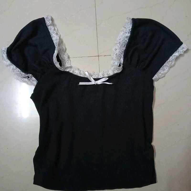 Stylish Designer Lace Crop Top