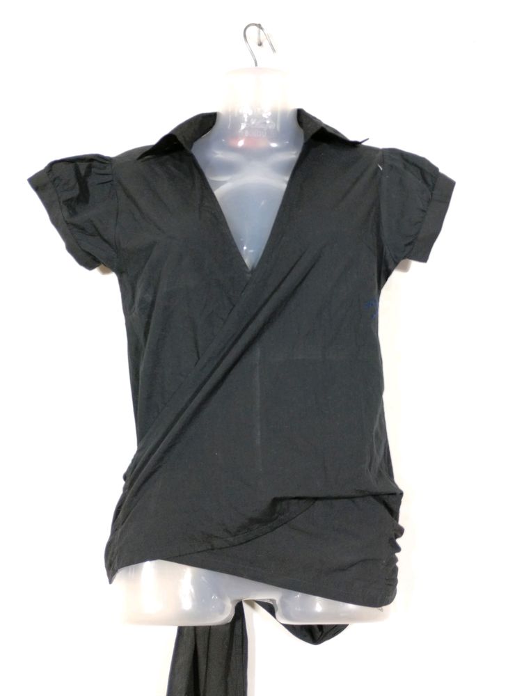 Black Collar Neck Tying Top (Women)