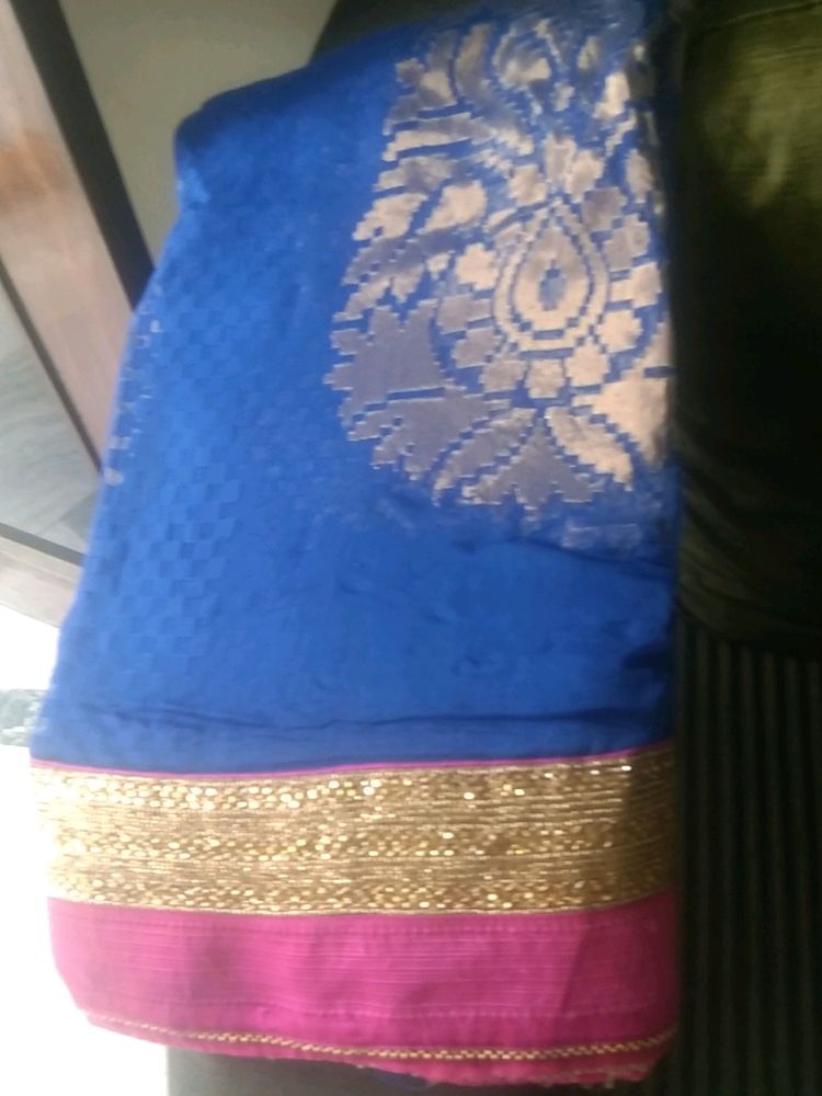 Blue Colour Saree Only Two Time Used .Very Beautiful