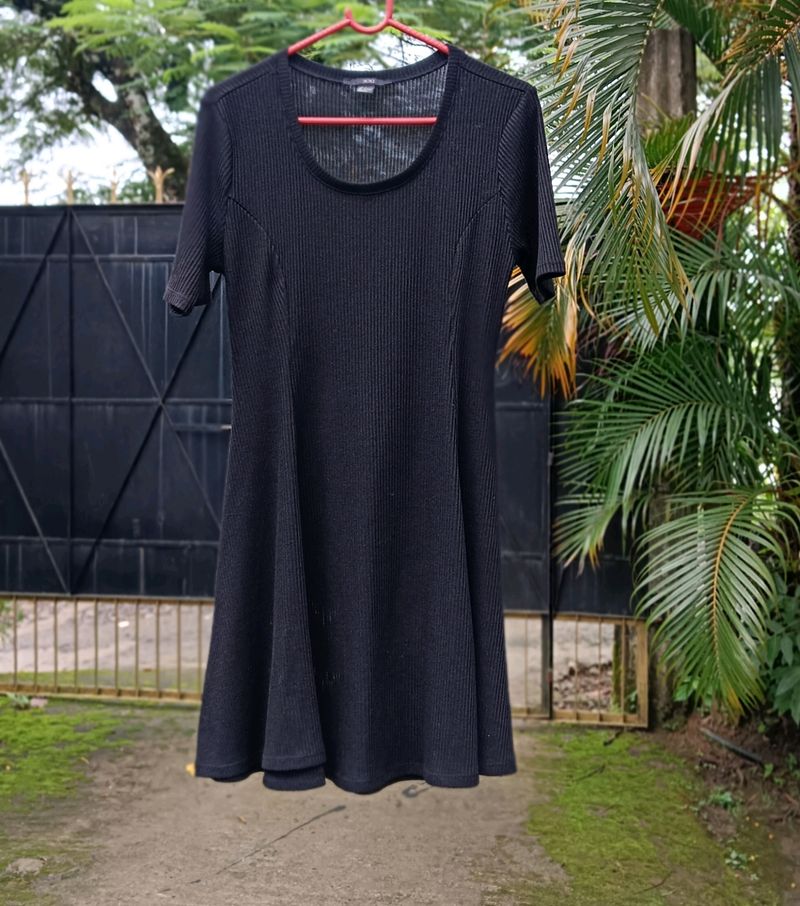 Black Mini Flared Dress