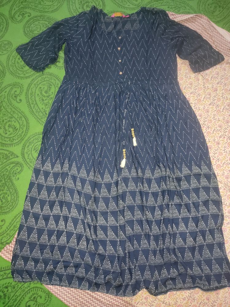 Navy Blue Cotton Kurta