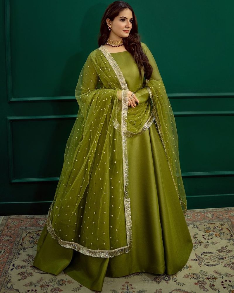 Anarkali Kurti For Mehendi Faction