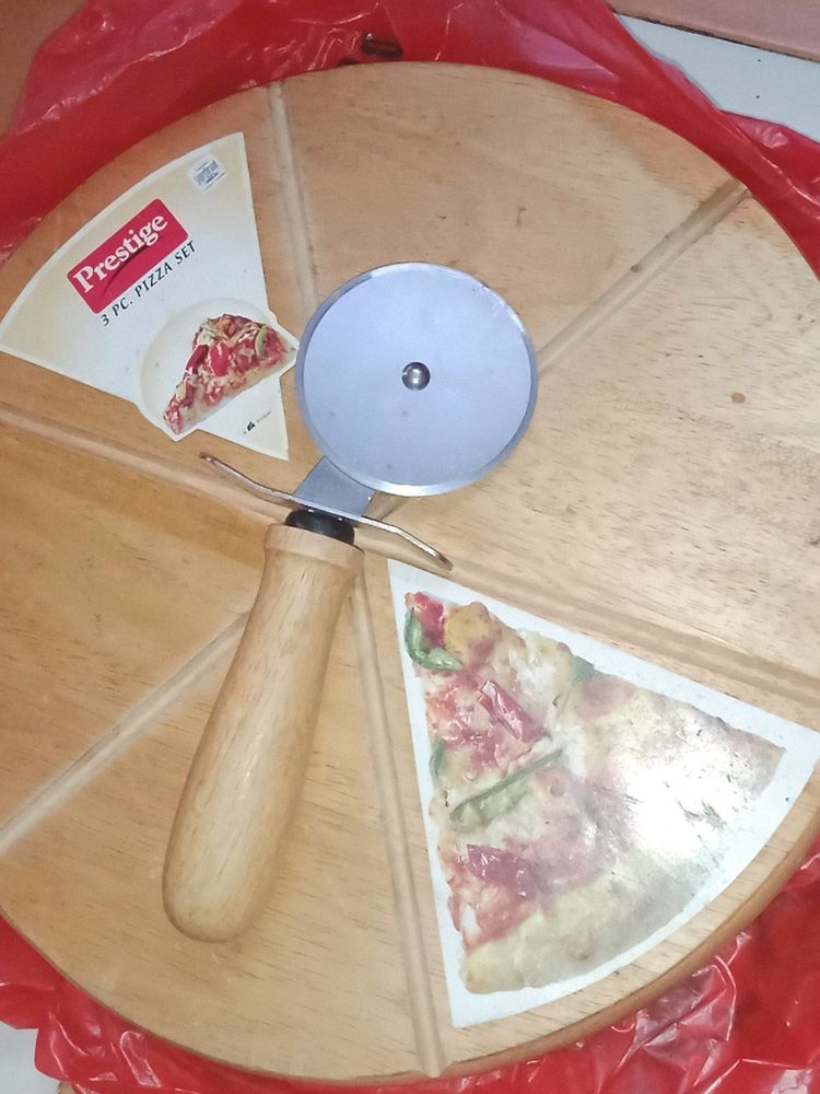 ❤️🍕 PIZZA 🤤WOODEN BOARD& CUTTER