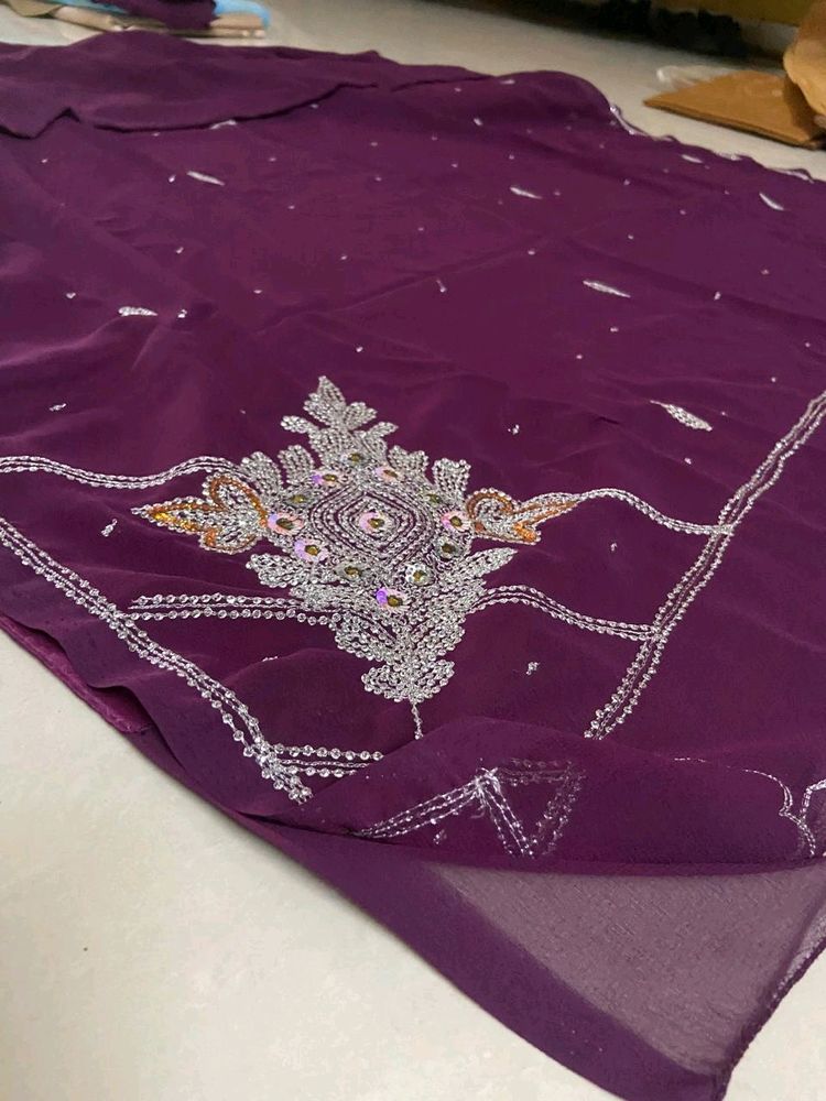 Party Wear Purple Saree