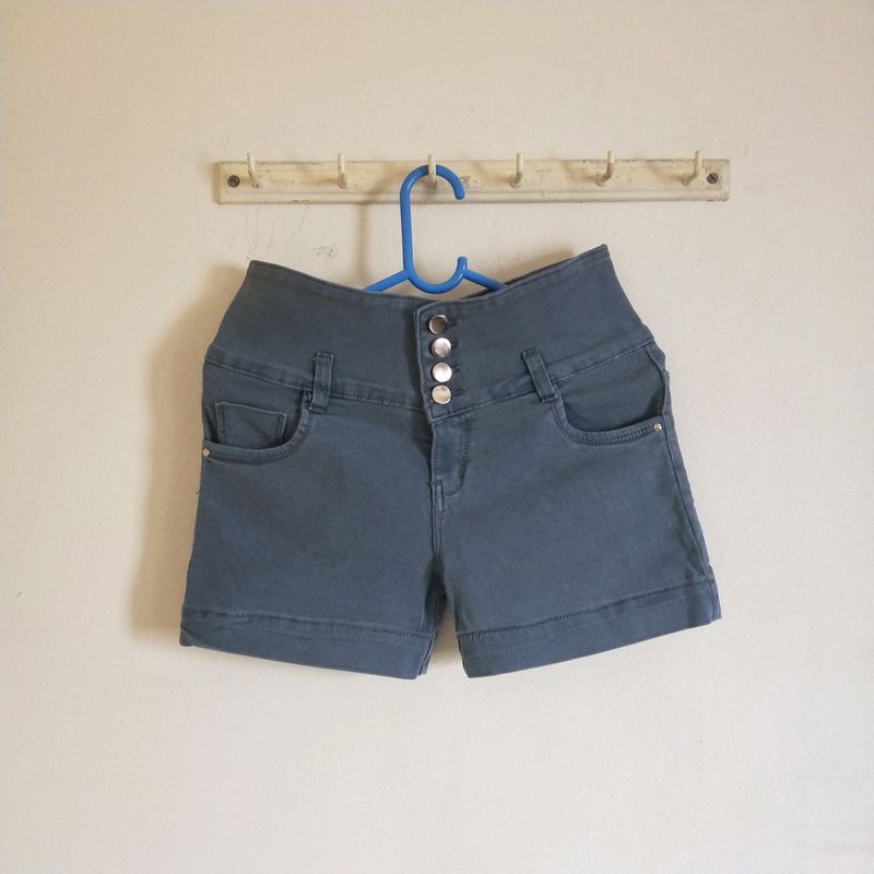 Dark Grey Short Jeans