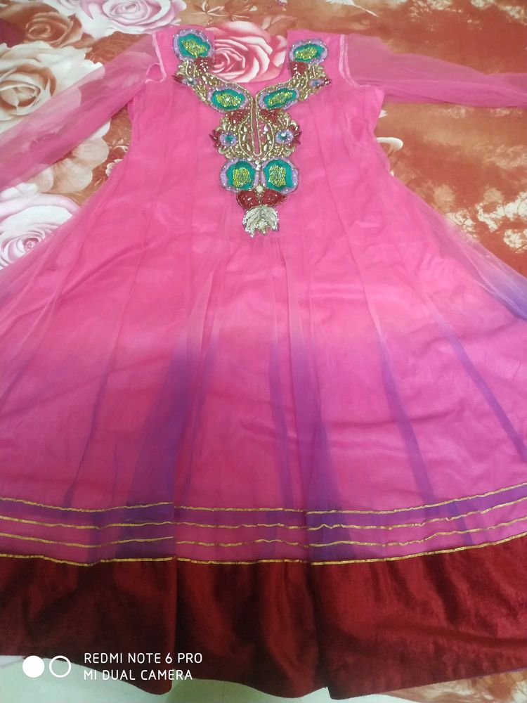 Mazenta Purple Kurti Pazami Set