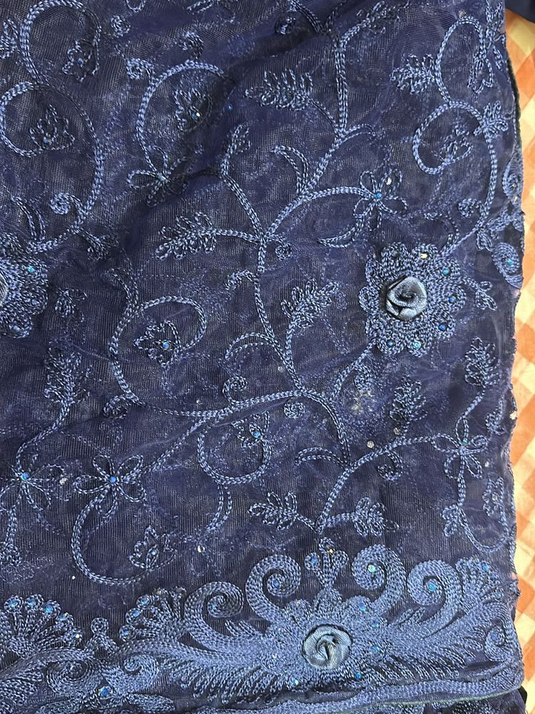 Navy Blue Pre Stitched Saree