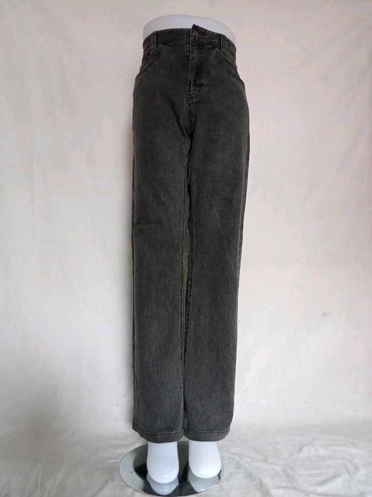 deep ash gray straight fit jeans