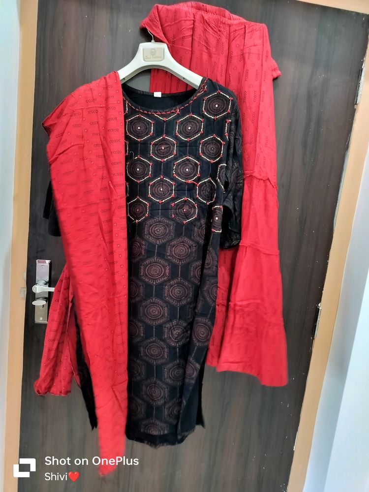 Big Size Sarrara Kurti Set