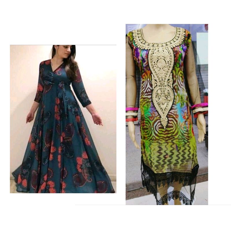 Women's combo Gown And Kurti 😍😍