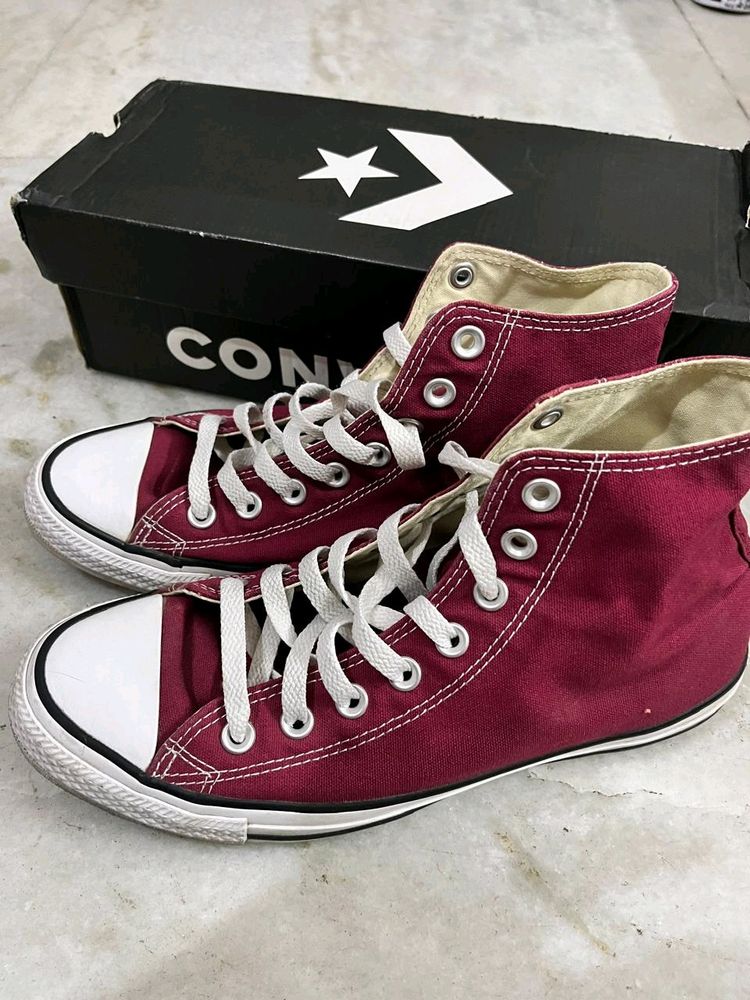 CONVERSE HIGH TOPS MAROON COLOUR UK 7