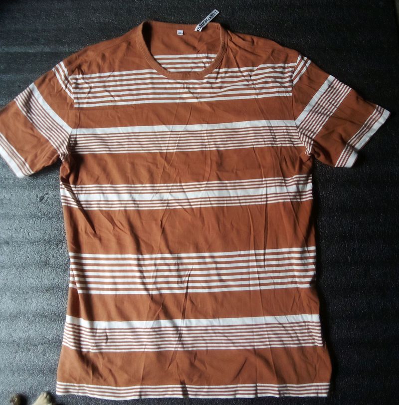 Oversized Brown And White Striped Shirt