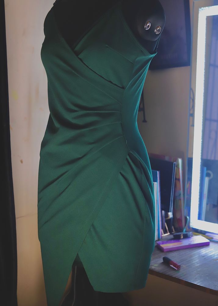 Green Asymmetrical Dress