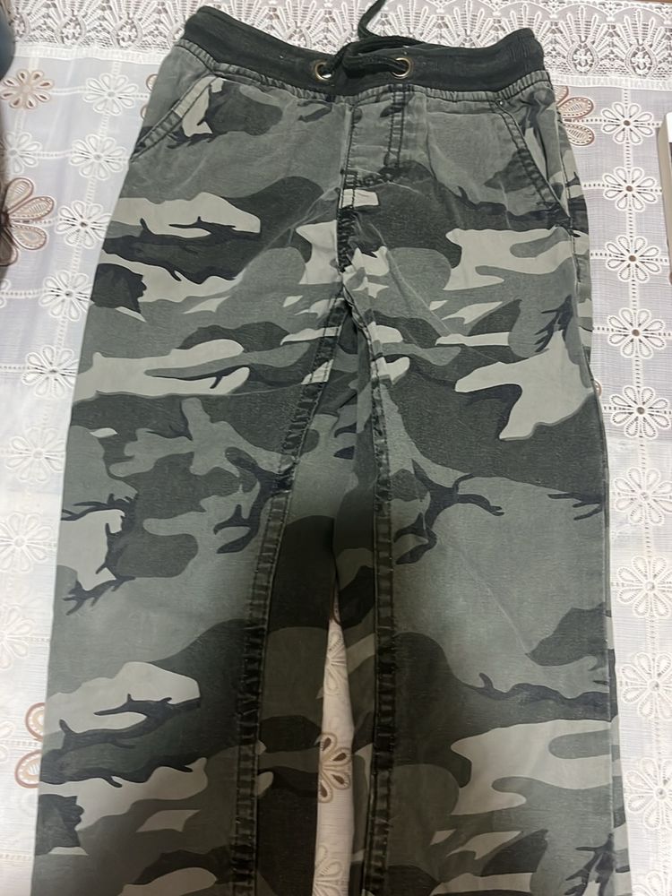 Army Denim Stretch Trousers For sale