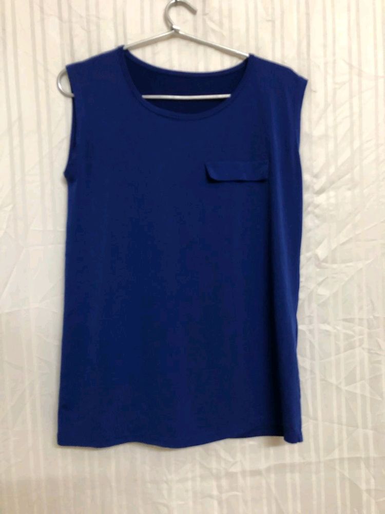 Navy Blue Sleevless Top