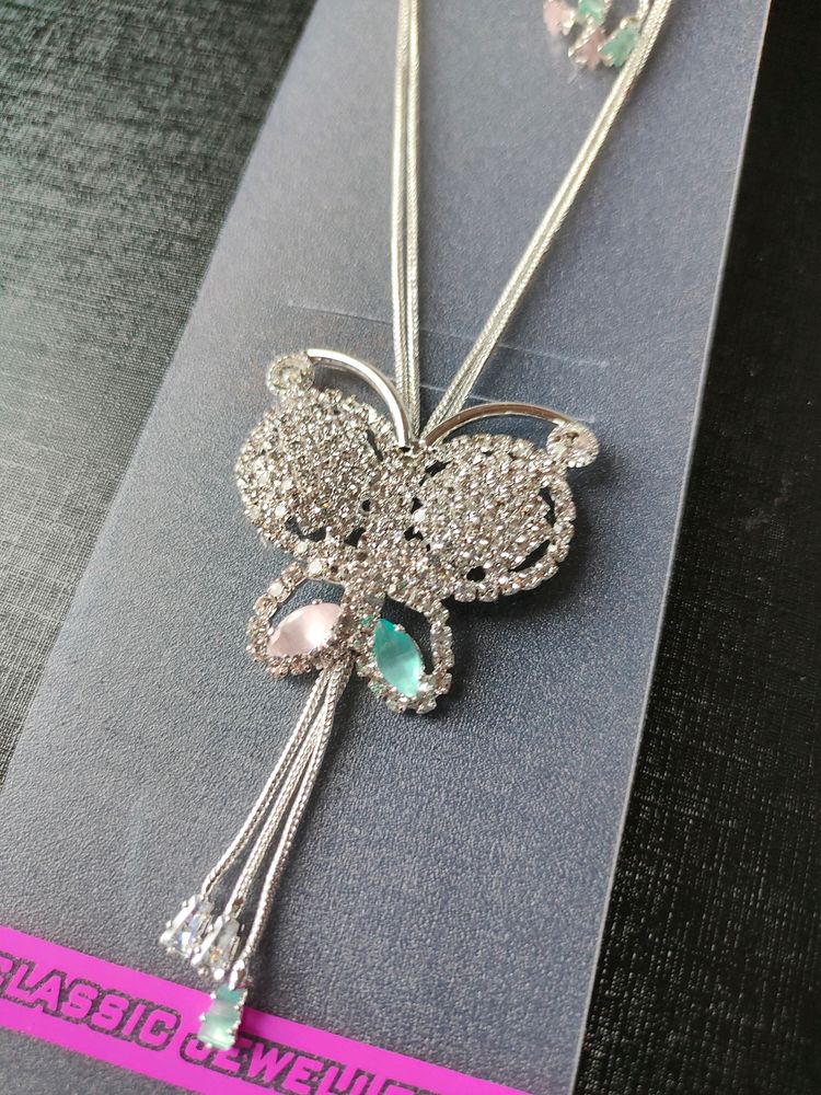 Butterfly Pendent With Earings