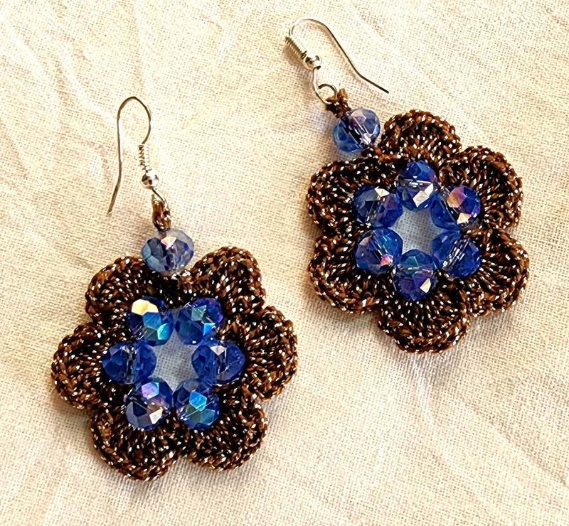 Crochet Crystal Earrings