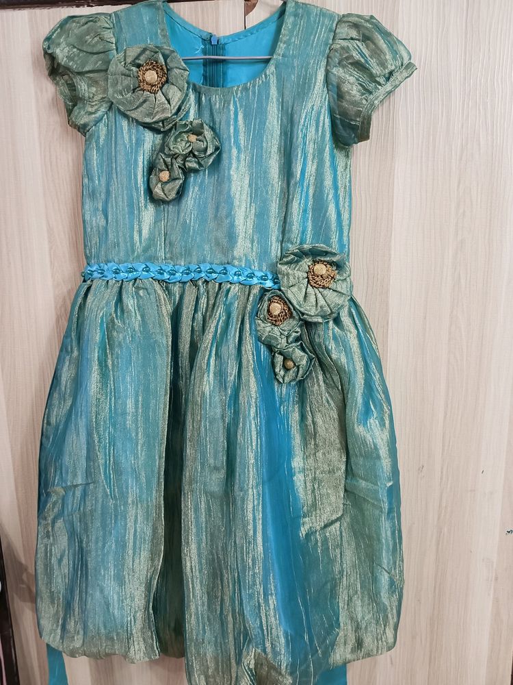 PARTYWEAR SEA GREEN CUSTOM DRESS