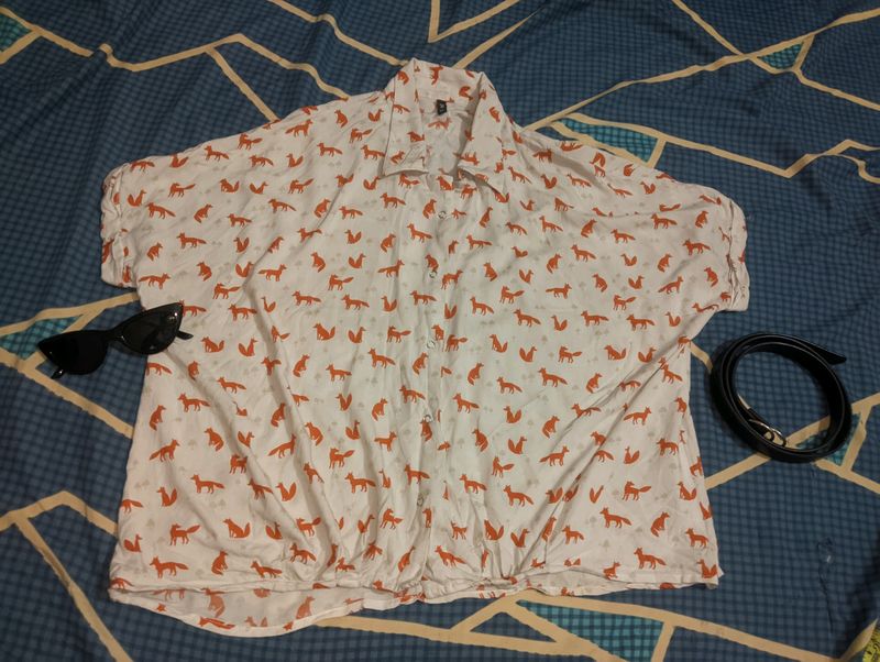 Rio Brand Tshirt/Shrug XL With Fox Print