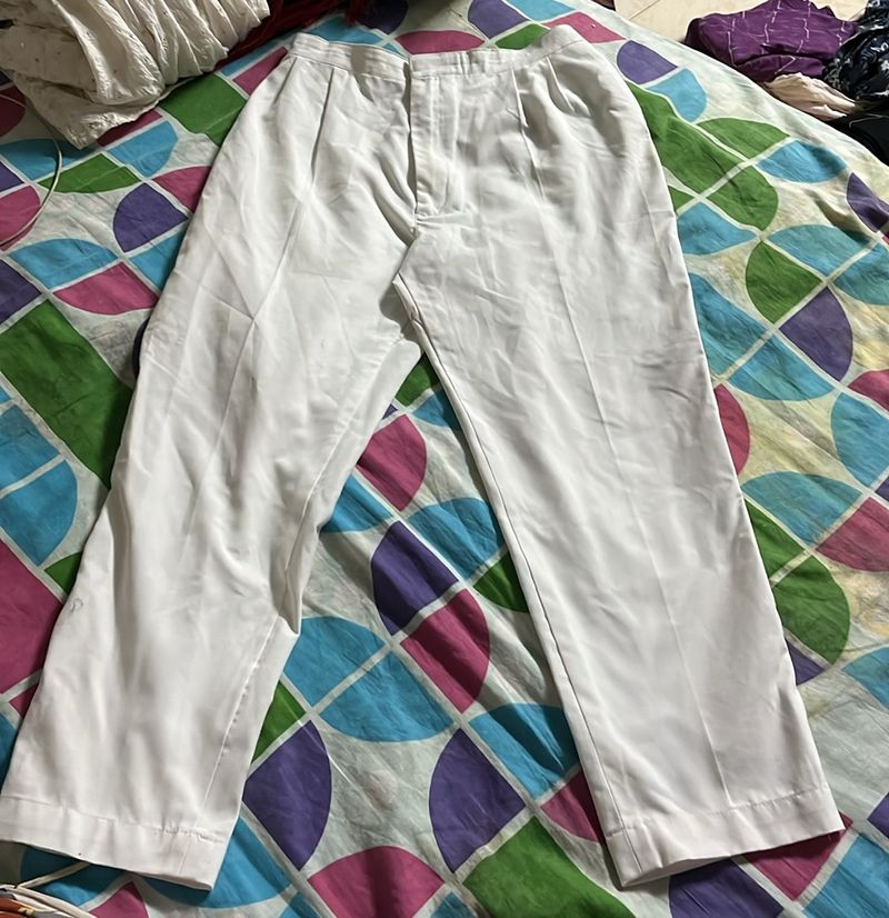 Full Length White Trousers