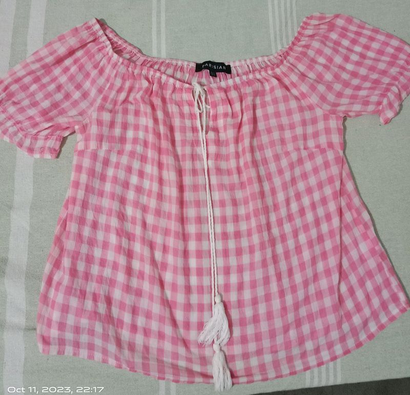 Pink And White  Cotton Top