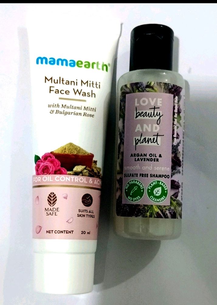 Mamaearth Facewash And Love Beauty& Planet Shampoo