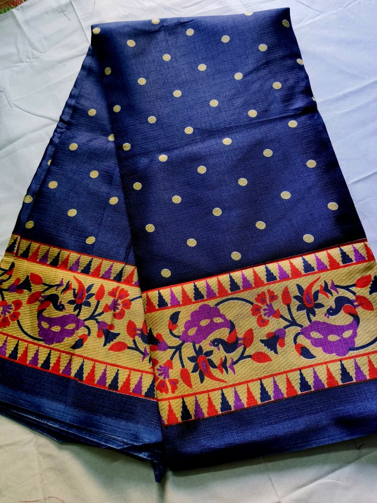 Nevy Blue Printed Saree