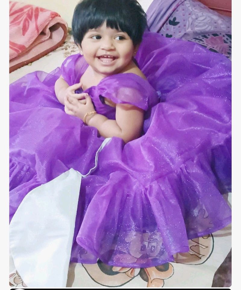 Purple Baby Girl First Birthday Dress