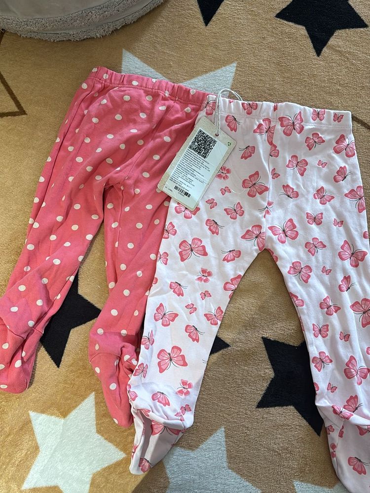 Set Of Two Baby Girl Cotton Bootie Legging