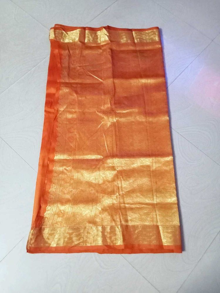 Orange Colour Pure Kanchi Pattu Saree