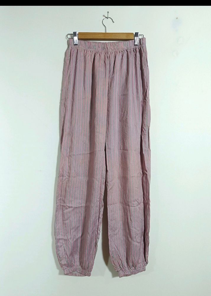 Grey and Pink Stripes Casual Pant (Women)