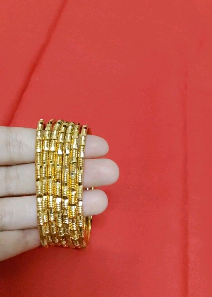 Gold Plated Bangles - 7nos