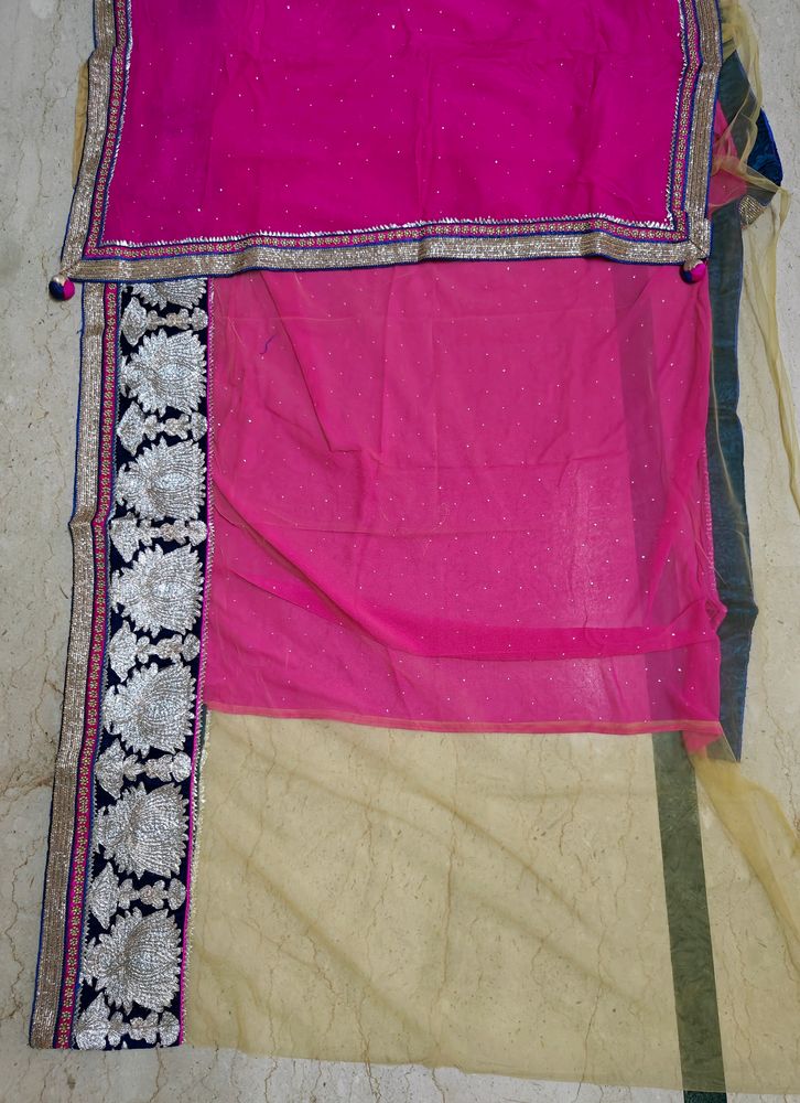 Embroidered Border Half&Half Saree