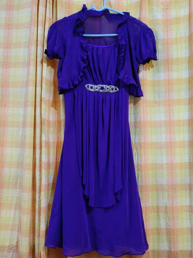 Large Size Purple Formal Dress