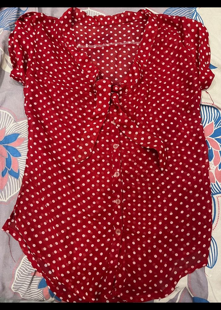 Classic Polka Dot Red Shirt