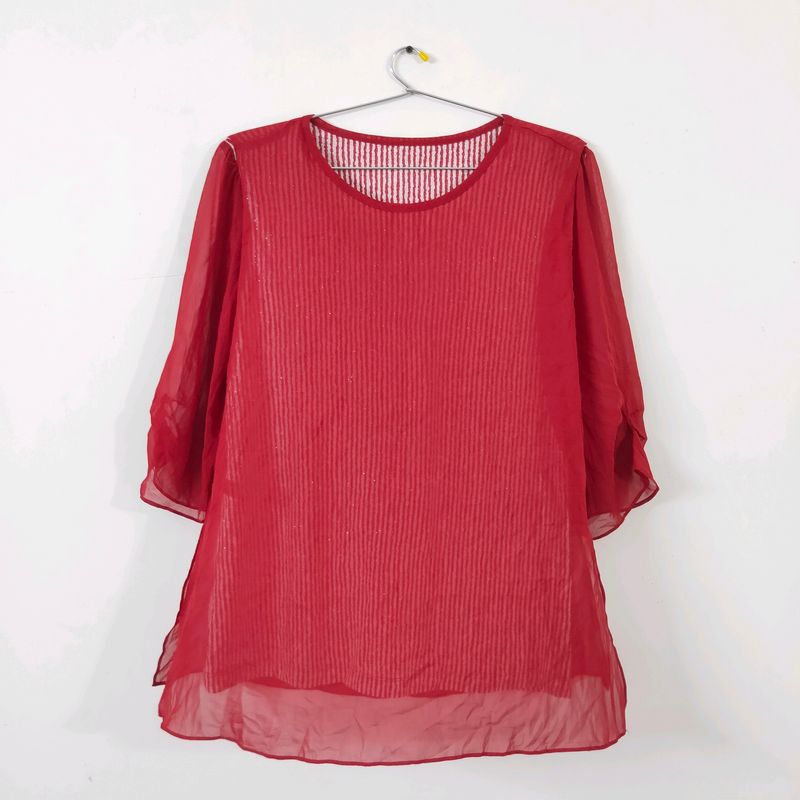 Korean Imported red striped top