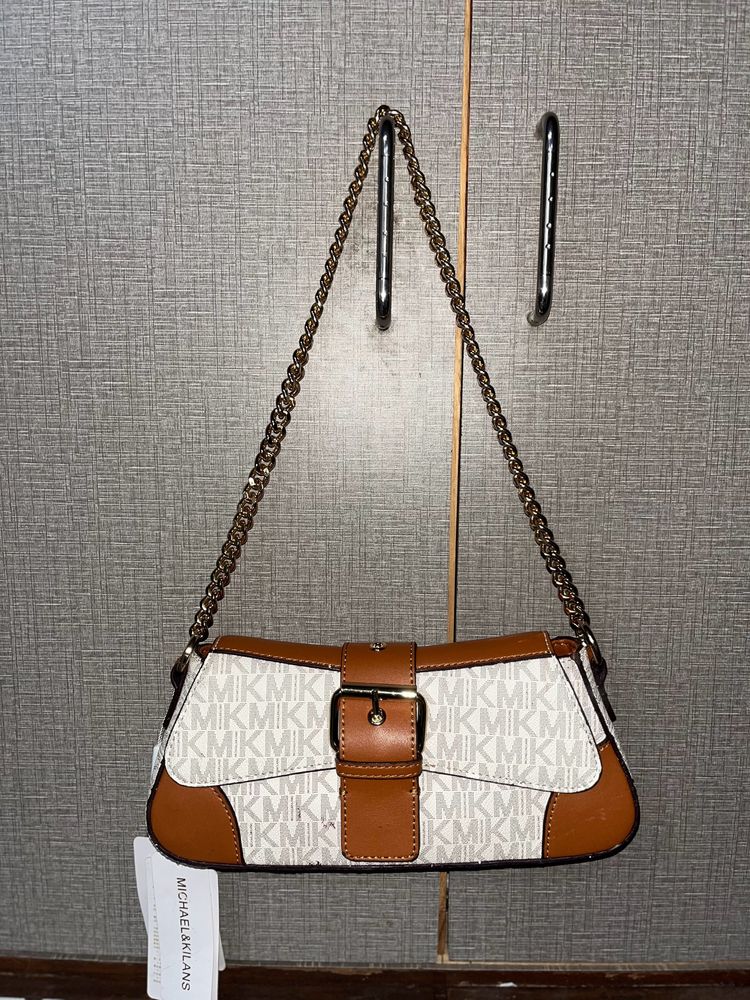 Unique Mk Sling Bag With Heavy Chain