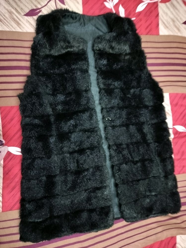 Soft Fur Cut Sleeve Jacket