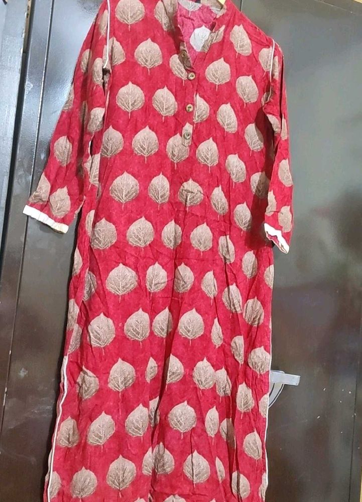 Red Printed Kurti For Girl Or Woman 38 Bust