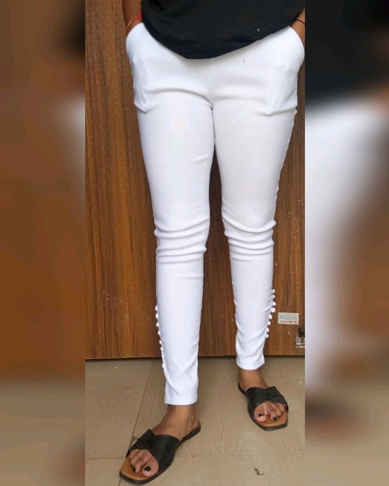 White Colour Pants For Women