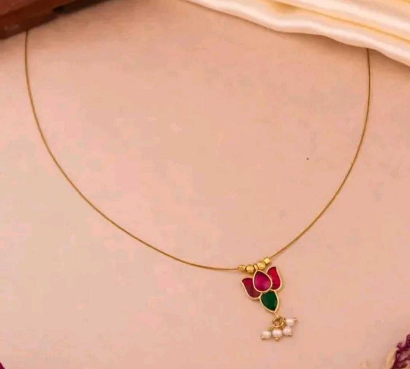 Invisible Necklace With Lotus Pendant