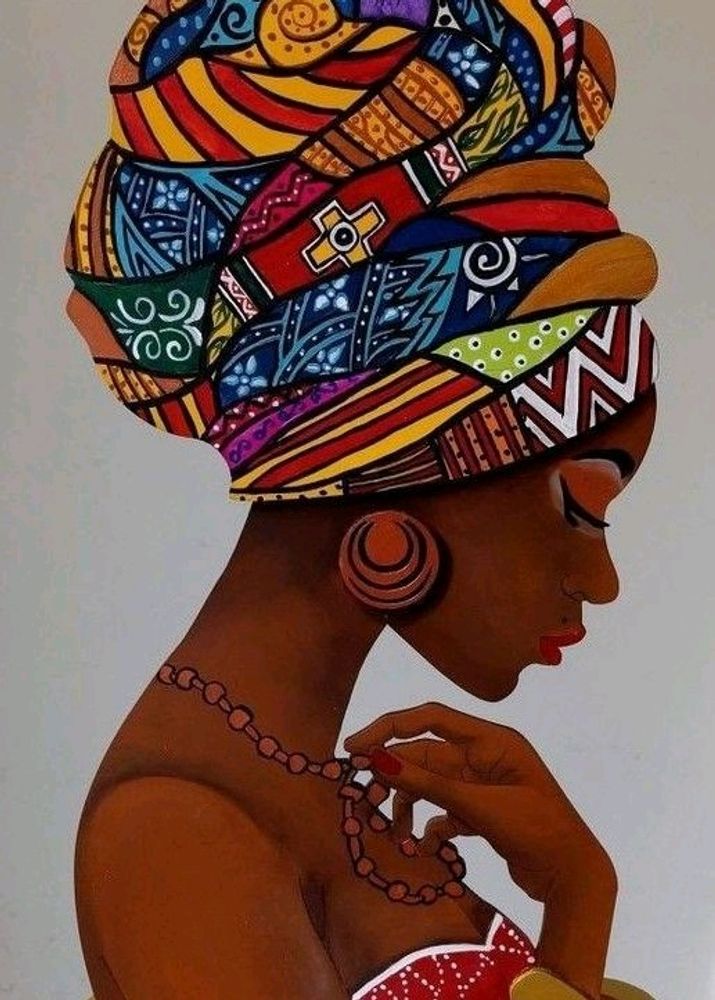 African Acrylic Artwork Painting