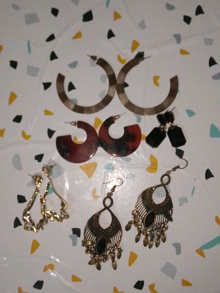 5 Pair Of Earrings Trendy Earring