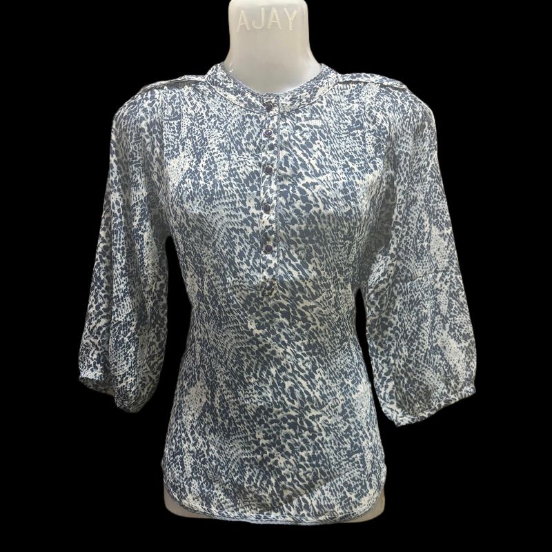 Blue Leopard / Abstract Printed Top