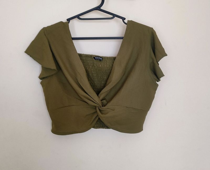 Olive Crop Top