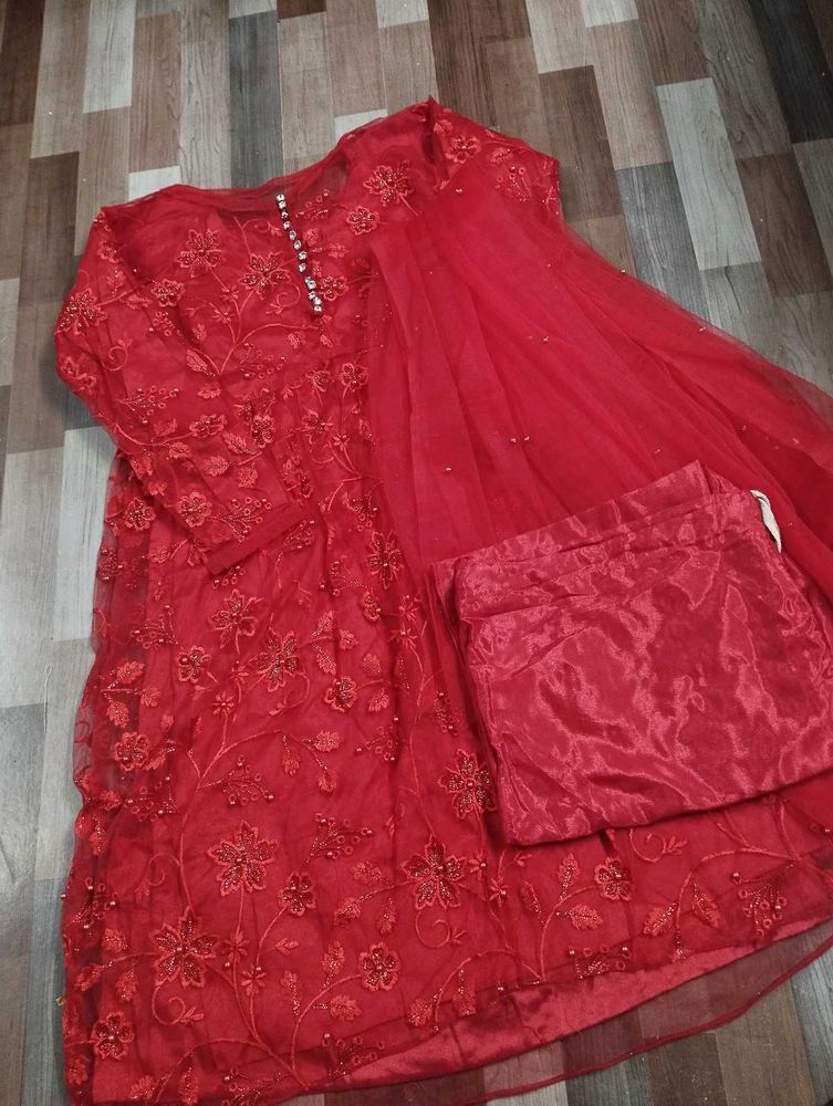 Red Updown Frock Set